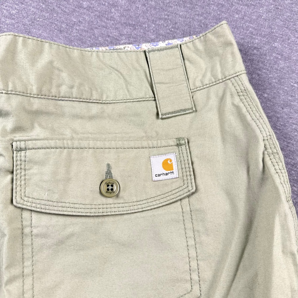 Carhartt Womens Olive Green Cotton Cargo Mini Skirt WB067 Size 12 Utility Canvas - Picture 6 of 7